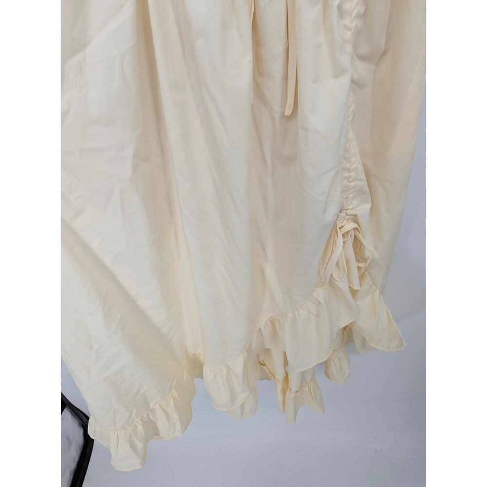 Scarlet Darkness Dress Medium Cream Renaissance Ruffle High Low Puff Sleeve - Picture 3 of 7